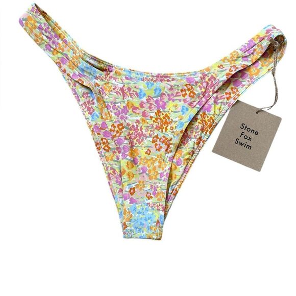 Stone Fox Swim Floral Bikini Bottom L - Picture 1 of 5